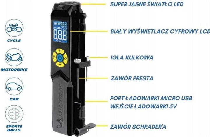 Produktbild Intertec Kompresor samochodowy MICHELIN AKUMULATOROWA POMPKA KOMPRESOR DO POMPOWANIA OPON