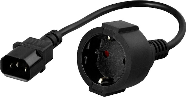 Powerwalker IEC Schutzkontakt Adapterk. C14 - CEE 7/3 (Typ F)