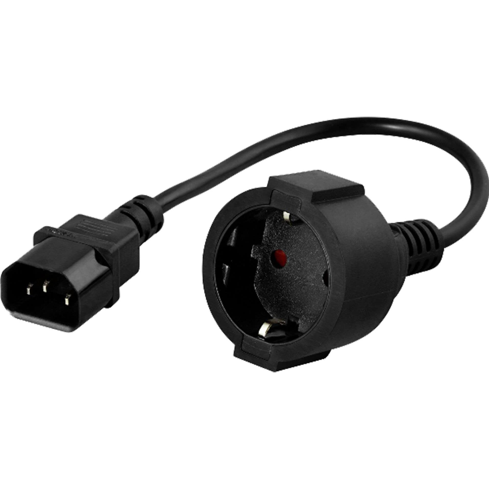 Powerwalker IEC Schutzkontakt Adapterk. C14 - CEE 7/3 (Typ F), USV Zubehör