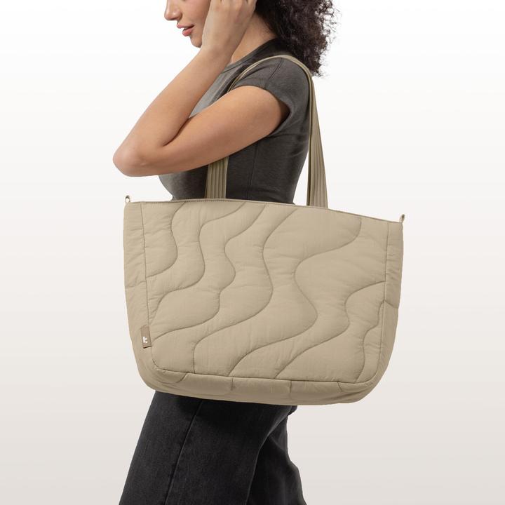 Actual product image tomtoc Terra-T38 Puffy Laptop Tote Bag, 13.5L, beige (16")