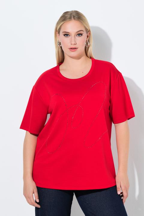 Produktbild Ulla Popken Sweatshirt, Ziersteine, Rundhals, Halbarm, Modalmix (62)