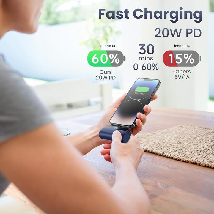 Actual product image Feob Mini Powerbank mit LED-Display (5200 mAh, 20 W)