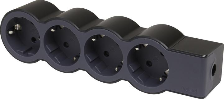 Actual product image Legrand Flat socket strip 4x socket, without cable Cable Black 694576 (4x, CEE 7/3)