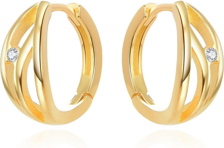 Image du produit Beneto PozlacenÃ© kruhovÃ© nÃ¡uÅnice se zirkonem AGUC3345