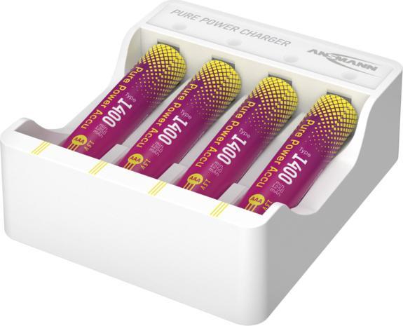 Produktbild Ansmann Pure Power Set, Ladegerät inkl. 4x Micro AAA 1,5V Li-Ion Akkus, inkl. USB-C Ladekabel (4 Stk., AA, AAA, Ladegerät inkl. Akku)