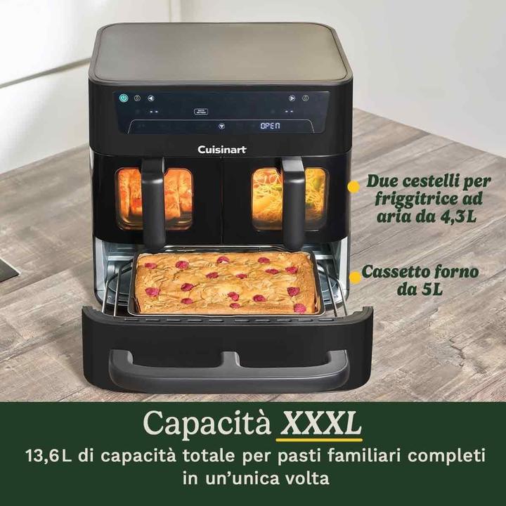 Immagine prodotto Cuisinart Friggitrice ad aria senza PFAS, tripla zona, vetro nero