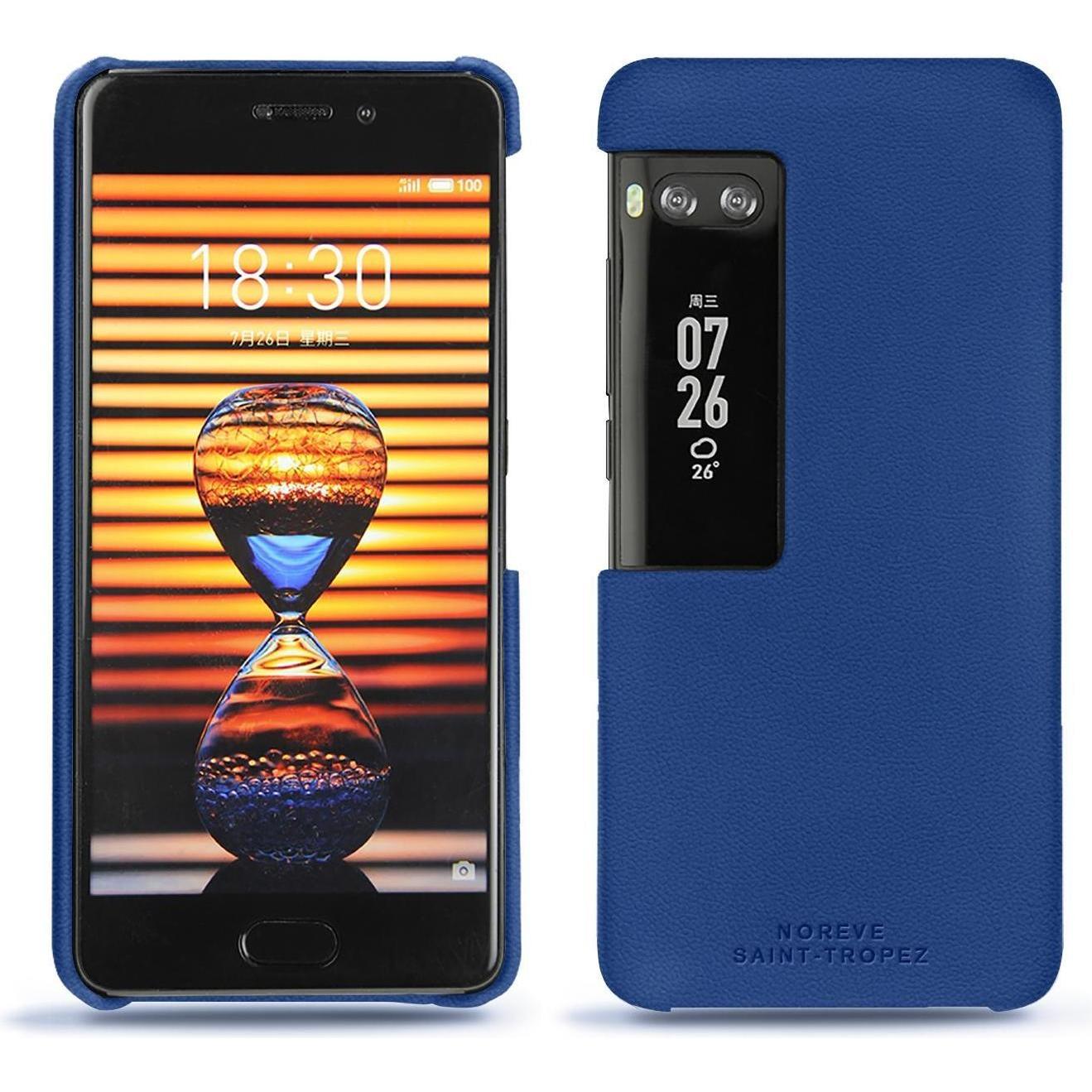 Noreve Lederschutzhülle (Meizu Pro 7 Plus), Smartphone Hülle, Blau