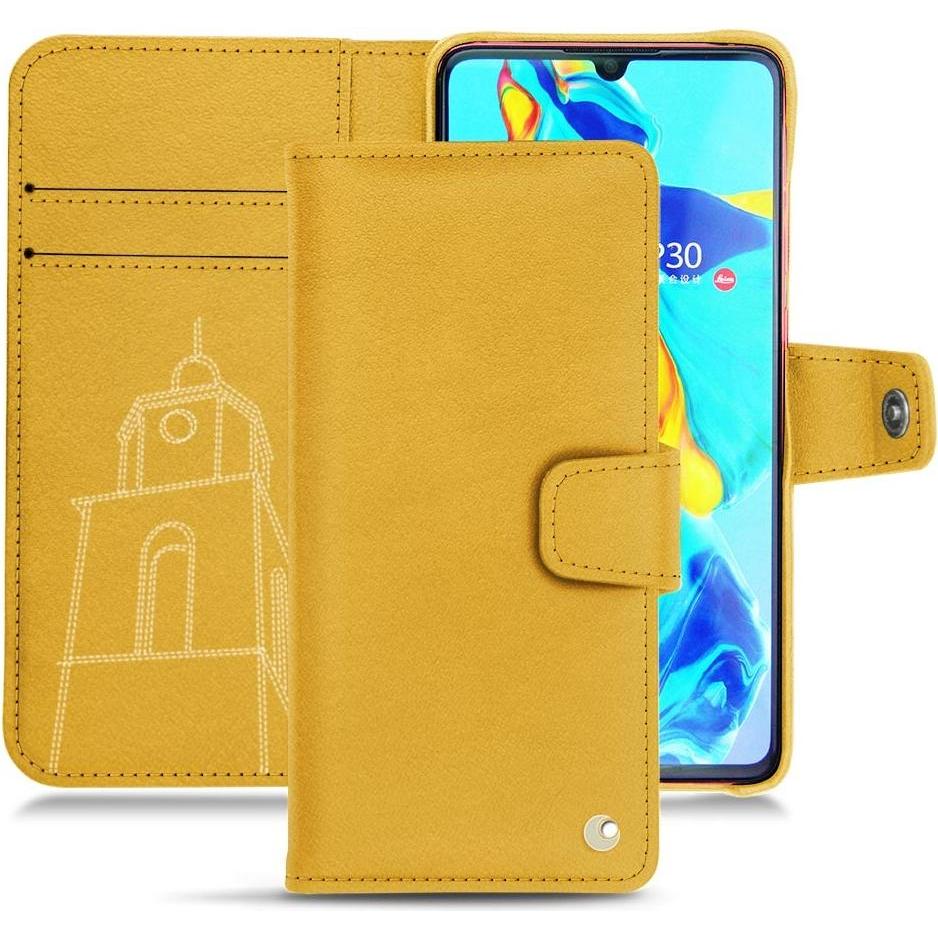 Noreve Lederschutzhülle Wallet (Huawei P30), Smartphone Hülle, Orange
