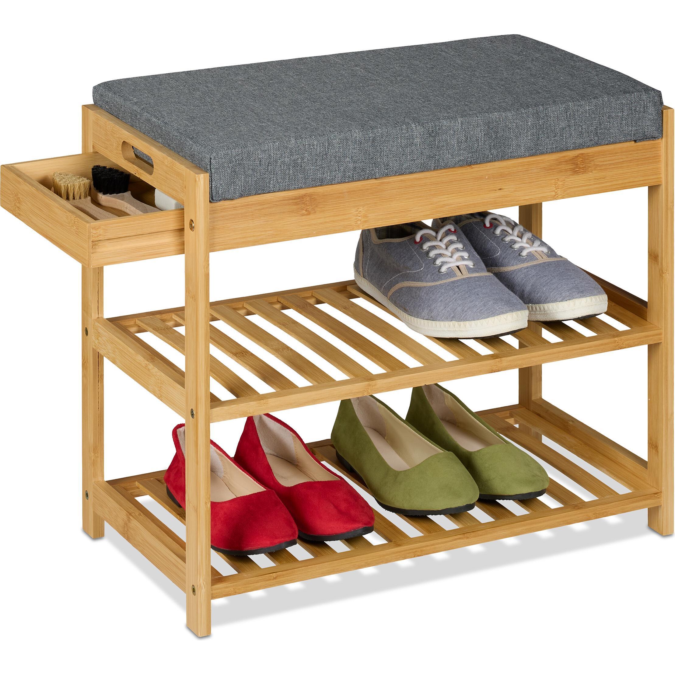 Relaxdays, Schuhschrank, Schuhbank (55 x 30 x 49 cm)