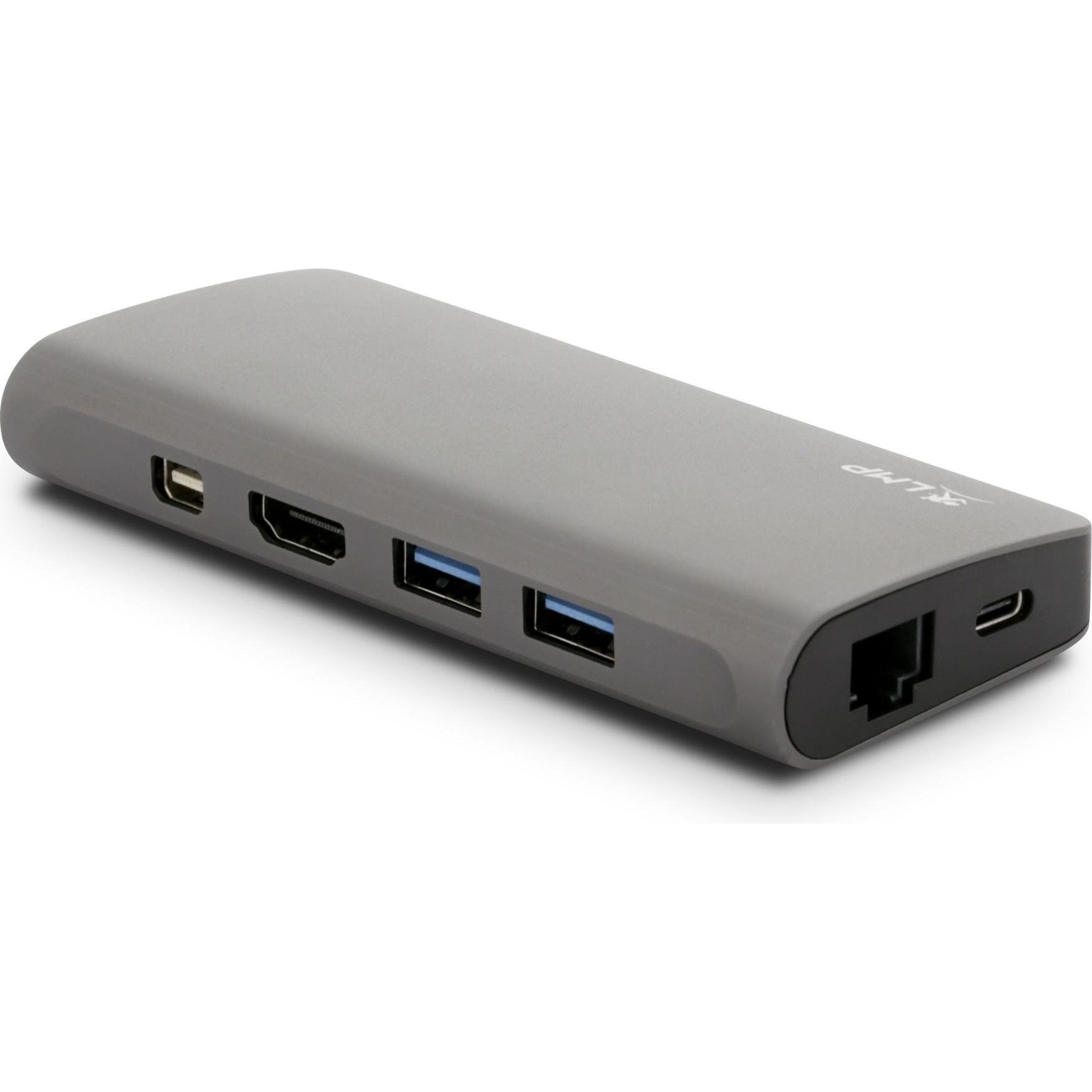 LMP Travel Dock (USB-C, 9 Ports), Dockingstation + USB Hub, Grau