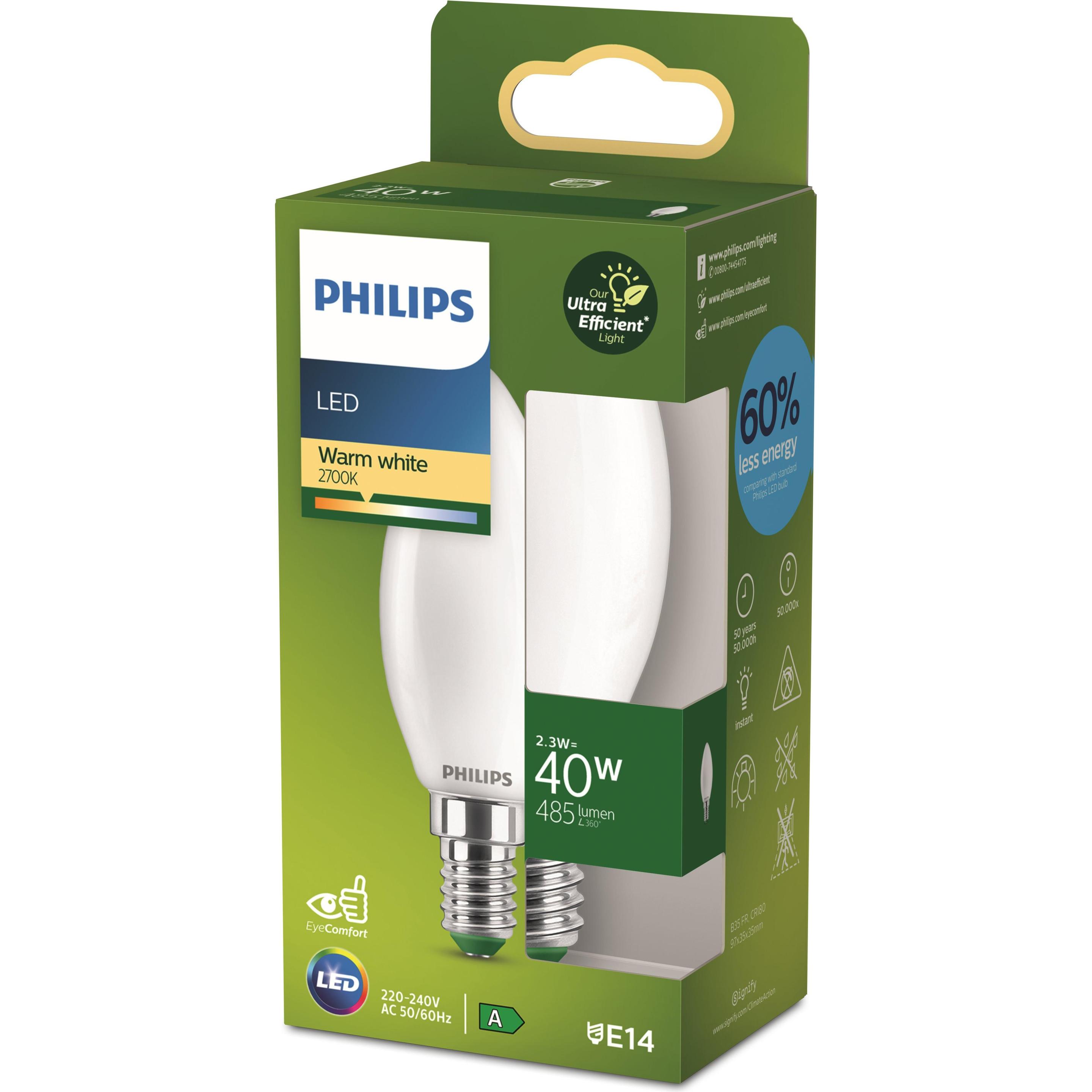 Thumbnail - Philips, Leuchtmittel, Ultra Efficient (E14, 2.30 W, 485 lm, 1 x, A)