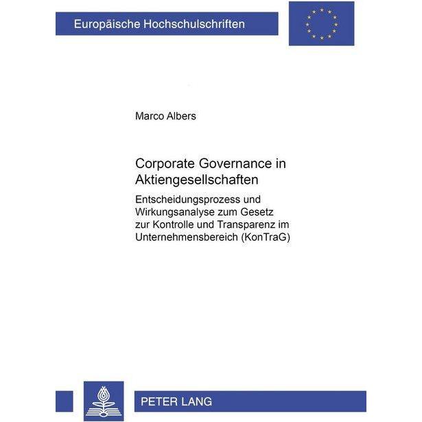Corporate Governance in Aktiengesellschaften, Fachbücher von Marco Albers