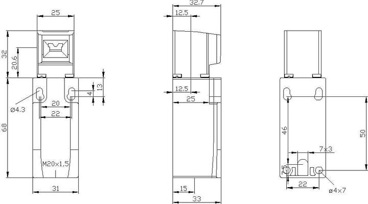 Produktbild Siemens Sicherheitsschalter,Metall,1NC 1NO,31mm