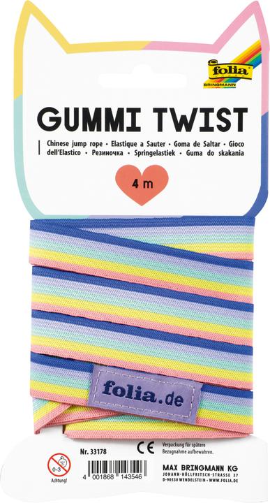 Image du produit Folia Gummi Twist, Regenbogen (400 cm)
