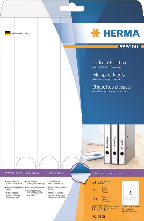 Actual product image HERMA Folder labels A4