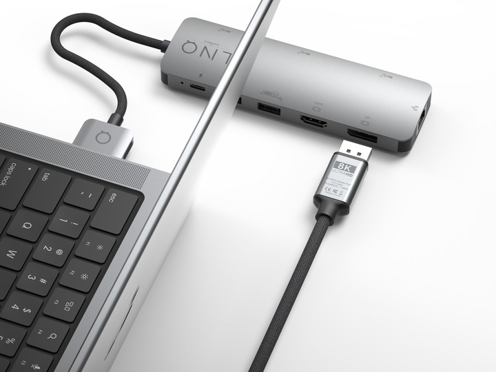 Actual product image LINQ Connects DisplayPort male -> DisplayPort male LQ48025 grey (2 m, DisplayPort)