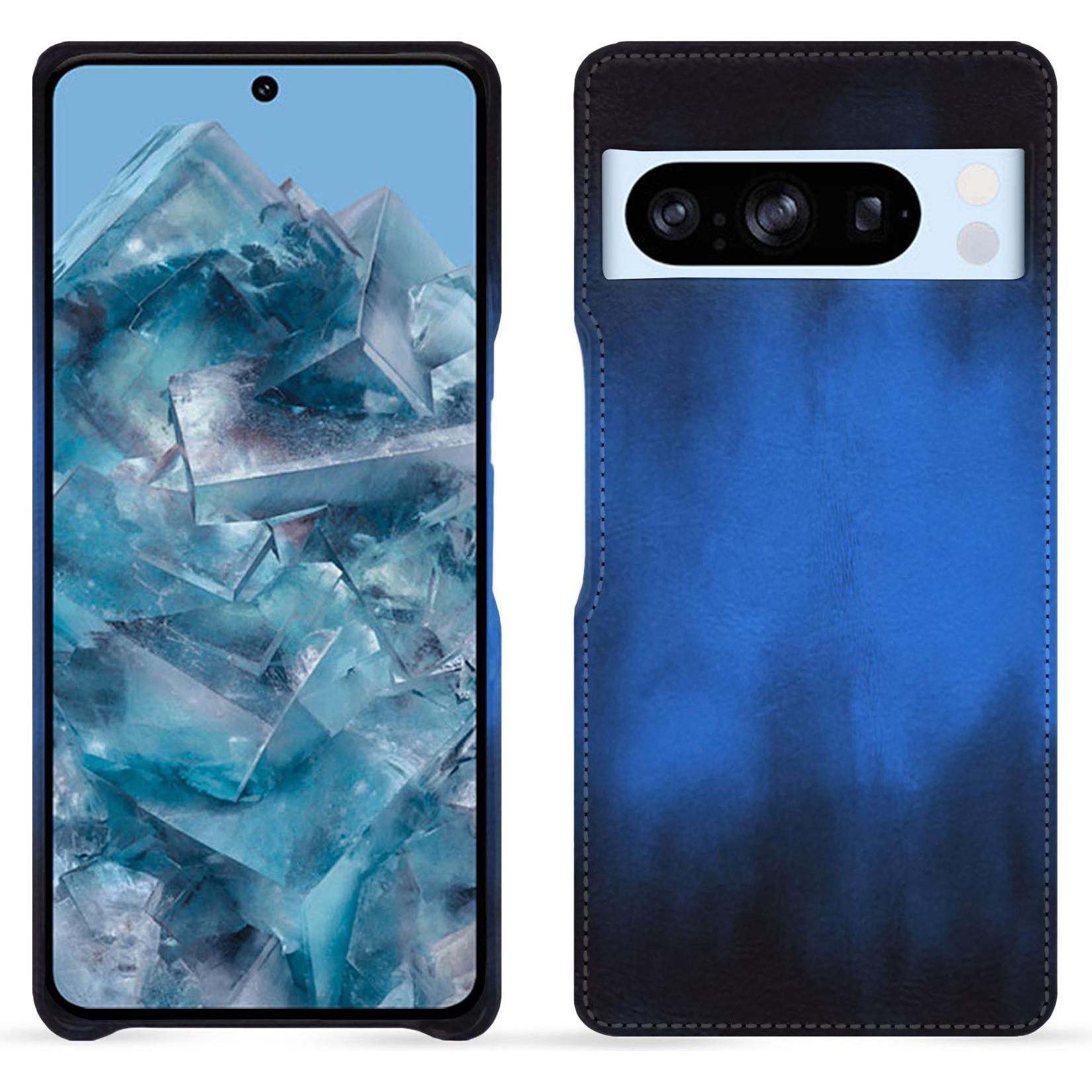 Noreve Lederschutzhülle (Google Pixel 8 Pro), Smartphone Hülle, Blau