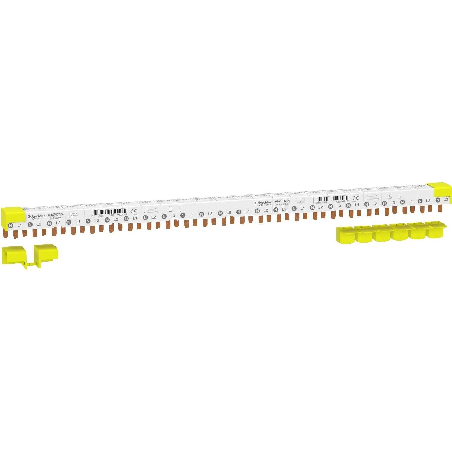 Schneider Electric, Verteilerschrank Zubehör, Acti9 Phasenschiene Stift, 3P+N, 9mm- A9XPC724