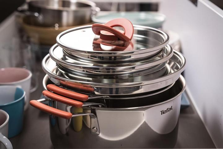 Image du produit Tefal SET 13 PIÈCES OPTI'SPACE SS (G721SD74) (Set de poêles + casseroles, Acier inoxydable)