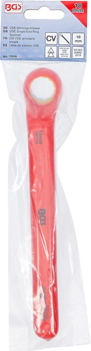 Immagine prodotto BGS Chiave ad anello semplice per elettricisti gomito stretto 18 mm (18 mm)