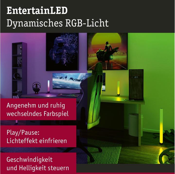 Image du produit Paulmann Barre lumineuse EntertainLED Bâtons lumineux dynamiques (RGB, 60.50 cm, Intérieur)