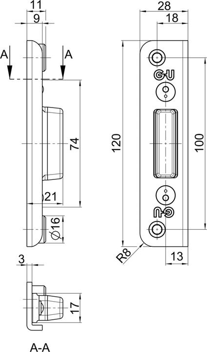 Produktbild G-U Schliessplatten zu GU-SECURY Automatic (Schliessblech)