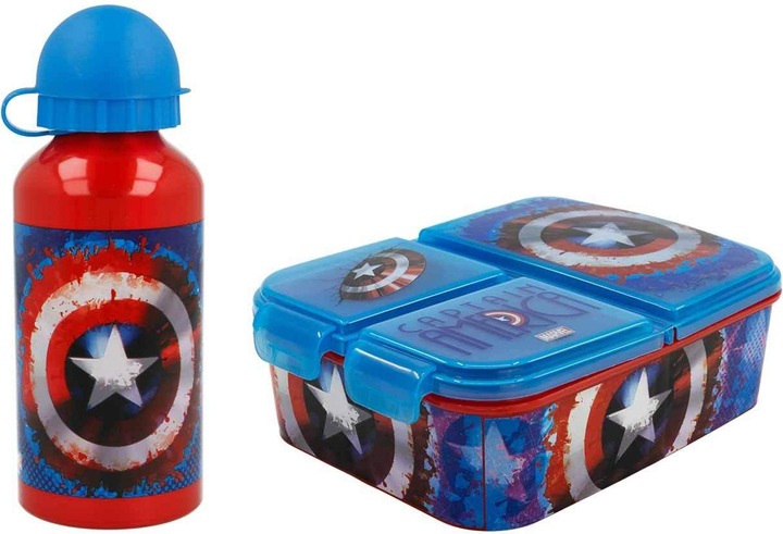 Stor Scatola per il pranzo e bottiglia per le bevande di Capitan America