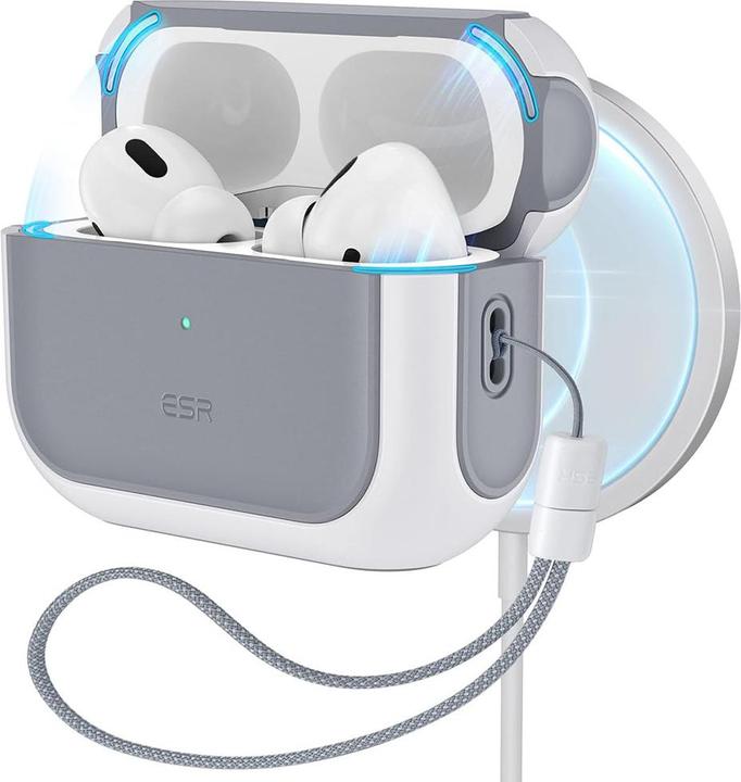 Actual product image ESR ORBIT HALOLOCK MAGSAFE Apple AIRPODS PRO 1 / 2 WHITE (Headphone bag)