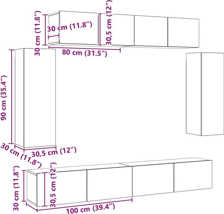 Actual product image vidaXL TV cabinet (30 x 30 x 30 cm)