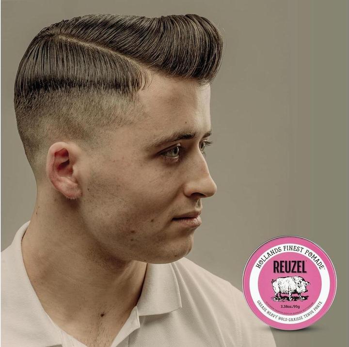 Actual product image Reuzel - Pink Heavy Hold Grease Pomade 113 ml (Hair pomade, Hair wax, 113 ml)