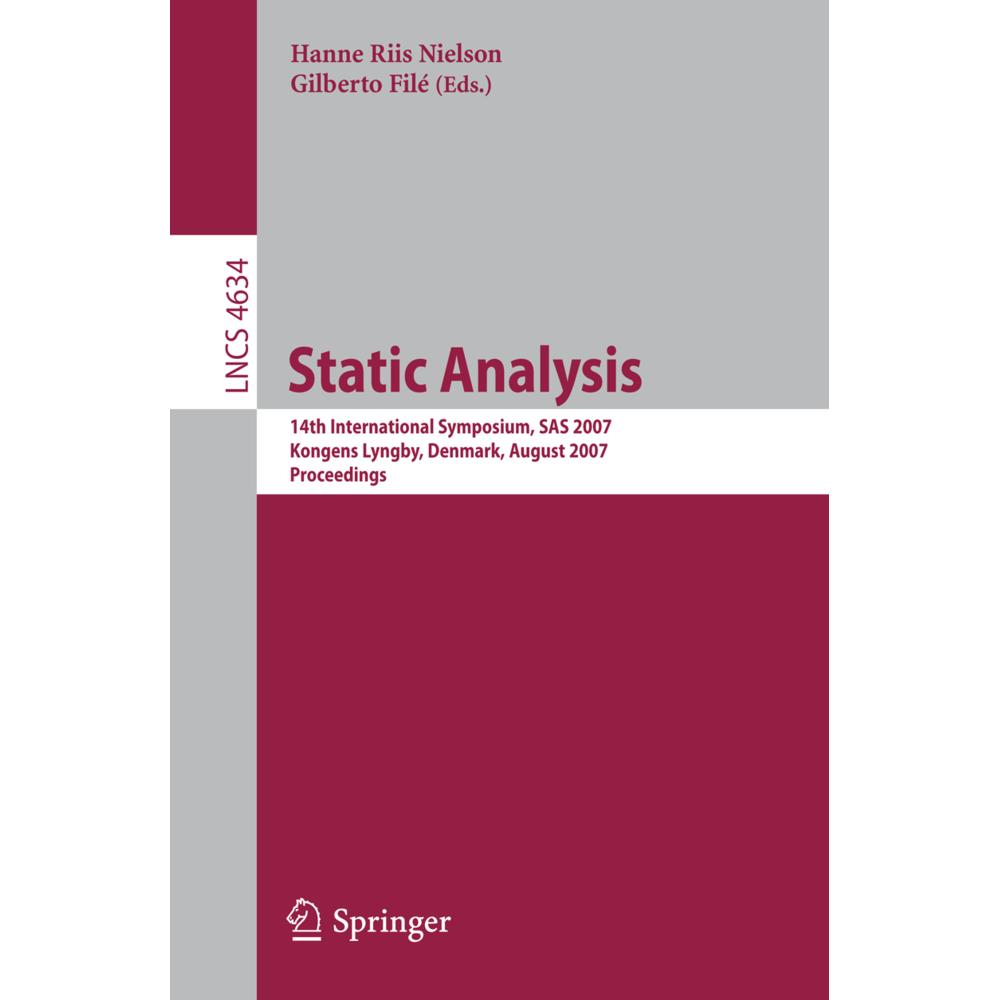 Static Analysis, Fachbücher von Hanne Riis Nielson, Gilberto Filé