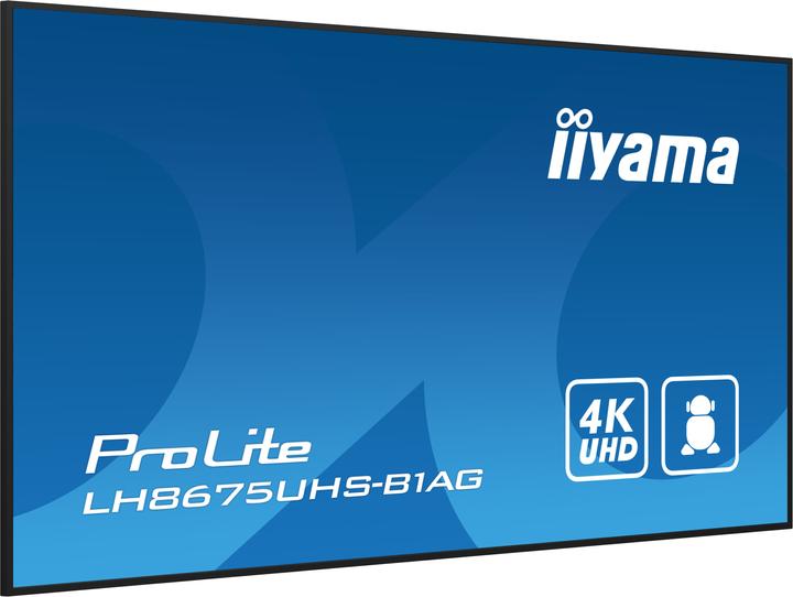 Image du produit iiyama 217,4cm(85,6") LH8675UHS-B1AG 16:9 3xHDMI+2xUSB IPS retail (Speditionsversand) (3840 x 2160 pixels, 85.60")
