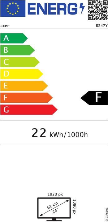 Energy Label Acer B7 B247YDbmiprczx (1920 x 1080 pixels, 23.80")