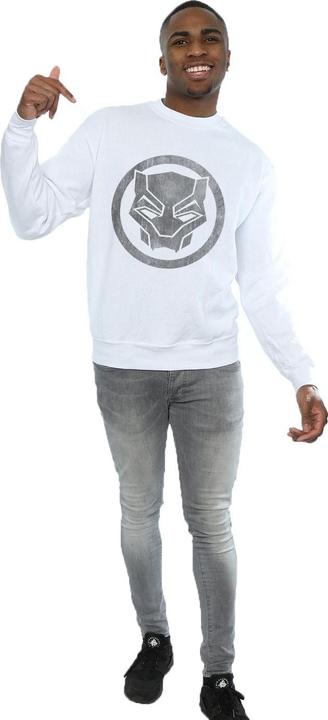 Actual product image Mens Black Panther Distressed Icon Cotton Sweatshirt (XL)