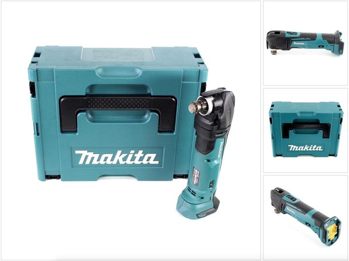 ohne Akku, ohne Lader, 1x Makita DTM 51 18V Li-ion Akku Multifunktion Werkzeug, 1x Universal Schaumstoffeinlage für Makpac, 1x Makita MAKPAC 3 Systemkoffer