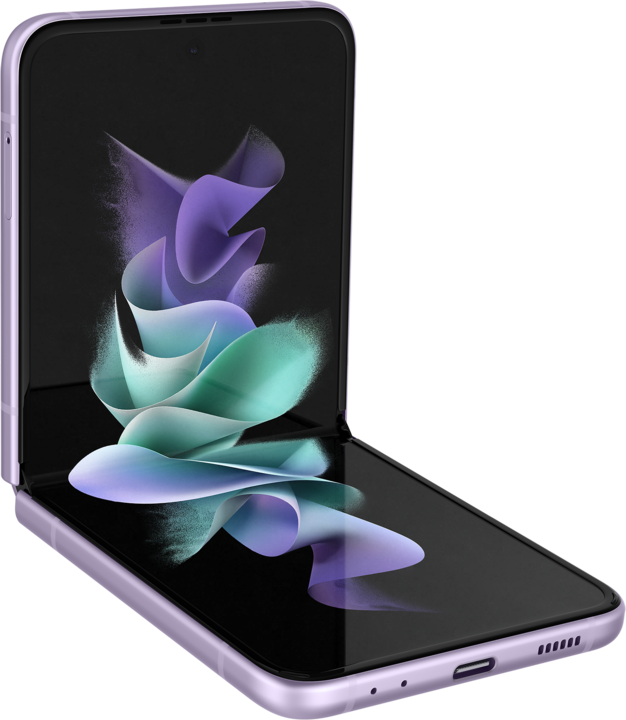 Actual product image Samsung Galaxy Z Flip3 5G EU (128 GB, Lavender, 6.70", SIM + eSIM, 12 Mpx, 5G)
