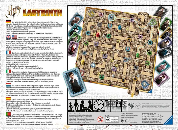 Produktbild Ravensburger Harry Potter Labyrinth (Italienisch, Niederländisch, Französisch, Deutsch, Englisch)