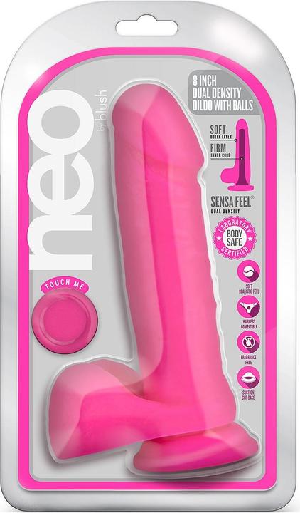 Image du produit Blush Gode réaliste Neo double densité - 8 pouces de long 1.75 pouces de large - Base de la coupelle de
