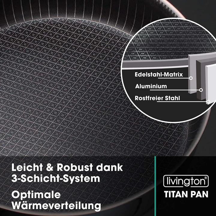 Produktbild Livington Titan Pan (24 cm, Bratpfanne, Edelstahl, Aluminium)