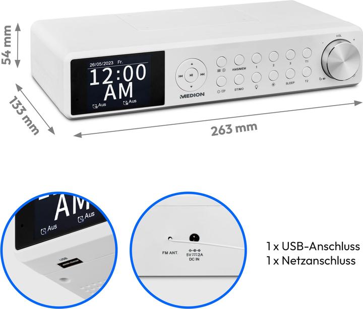 Produktbild Medion LIFE P66750 DAB+ PREMIUM KÜCHENRADIO (DAB+, FM, PLL, Bluetooth)