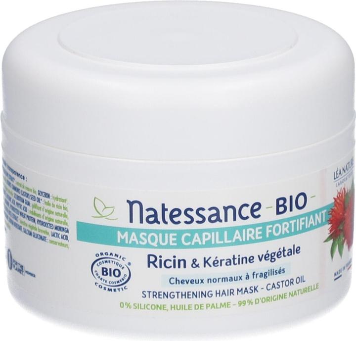 Produktbild Natessance Kräftigende BIO-Haarmaske Rizinus & pflanzliches Keratin - 200ml - (200 ml)