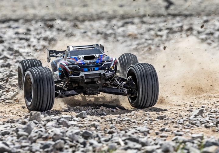 Produktbild Traxxas MINI-XRT Brushless VXL-3S 4WD blau, inkl. 2S Akku/Lader (RTR Ready-to-Run)