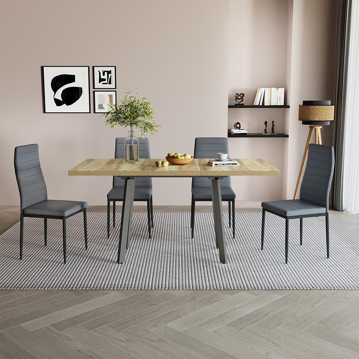 Actual product image Vicco Dining table Tisko, Rustic oak/grey, 160 x 80 cm with extendable table top (120 x 80 x 76 cm)