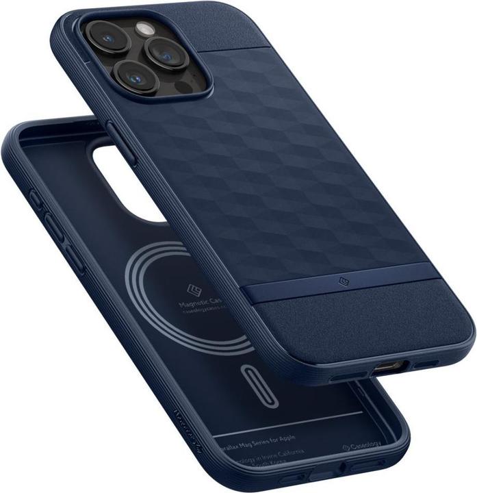 Actual product image Caseology Parallax MAG iPhone 15 Pro Max 6.7" Magsafe Granatowy/Midnight Blue ACS06615 (Apple iPhone 15 Pro Max)