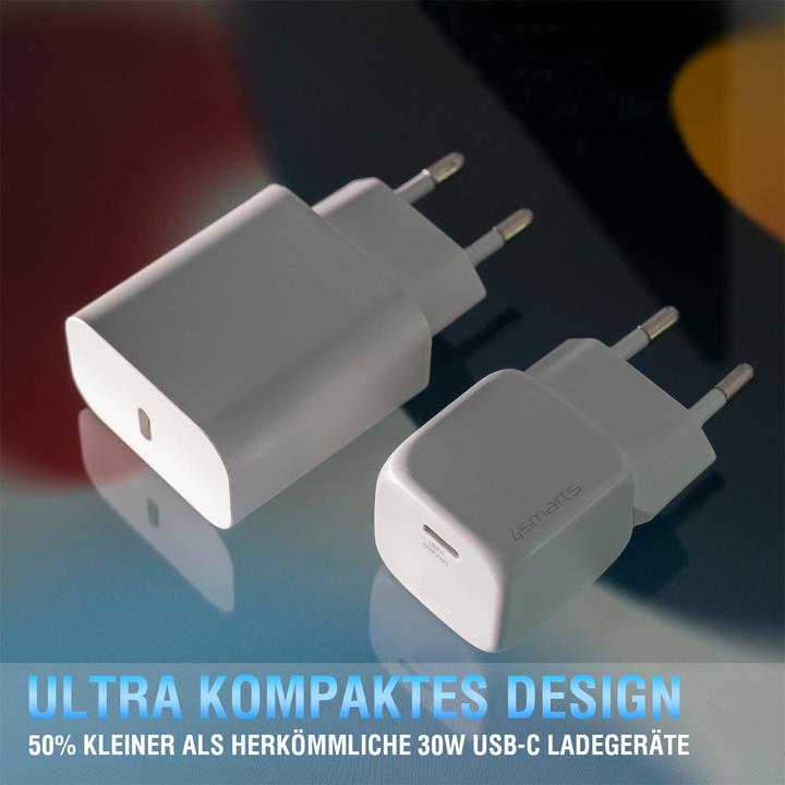 Actual product image 4smarts USB Wall Charger VoltPlug Mini PD 30W with USB-C to USB-C (30 W, 1 portion)