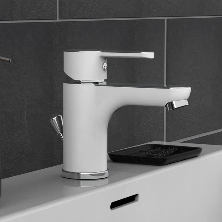 Image du produit Eisl Robinet salle de bain DIZIANI Robinet de lavabo blanc chromé Mitigeur NI075DINWCR