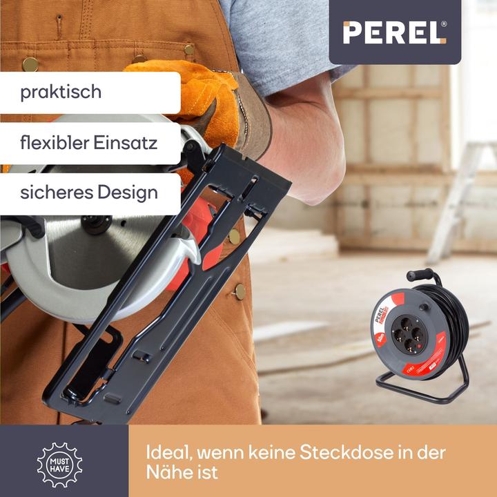 Actual product image Velleman CABLE REEL - 50 m - 3G1.5 - GERMAN SOCKET (50 m)
