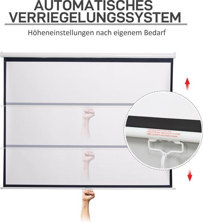 Produktbild Homcom Beamer Leinwand Kunststoff, Metall Weiss (96.85", 4:3, 16:9)