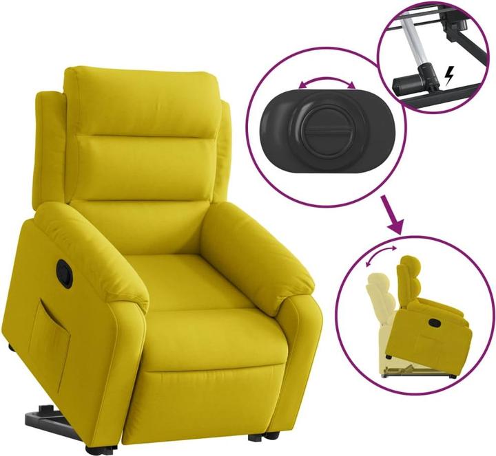 Immagine prodotto VidaXL Poltrona reclinabile Poltrona ausiliaria Stand-up Poltrona TV Poltrona reclinabile in velluto giallo