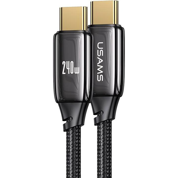 Usams Ladekabel Typ-C zu Typ-C - Schwarz (2 m, USB 3.1), USB Kabel
